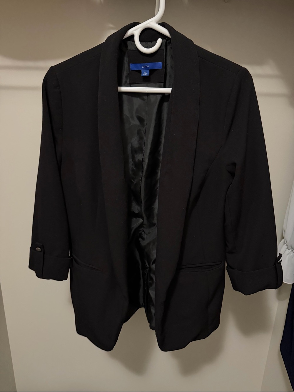 Apt. 9 Black Open-Front Shawl Collar Blazer